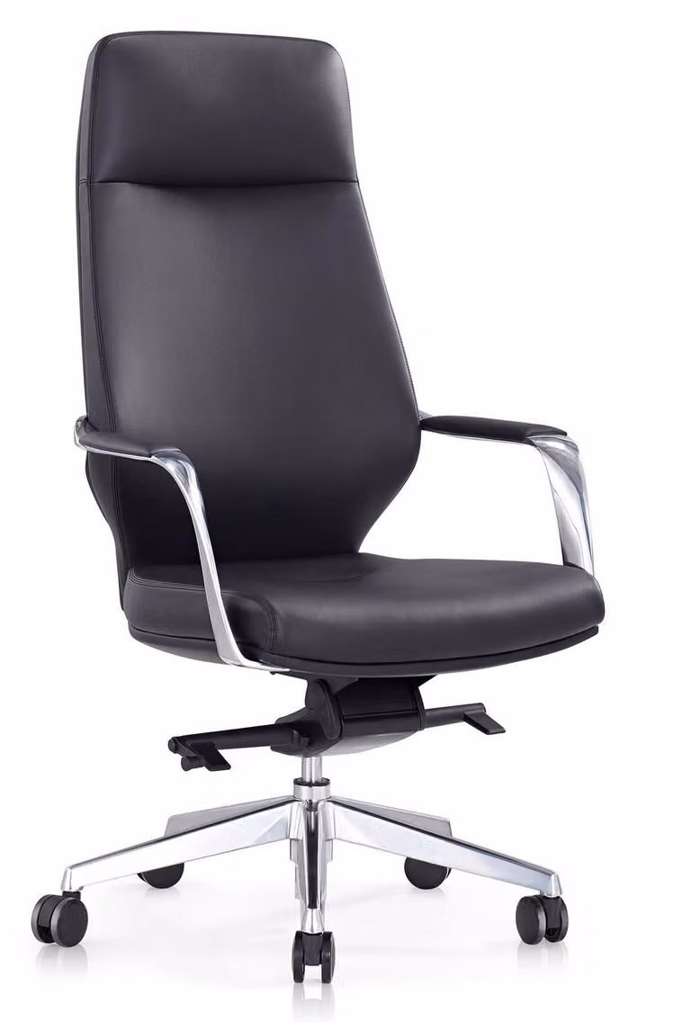 Sedia da ufficio in ecopelle ottica nera