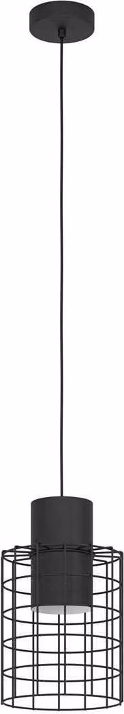 Lampada a sospensione a 1 luce HxØ 110x20 cm cilindro nero esterno nero interno bianco