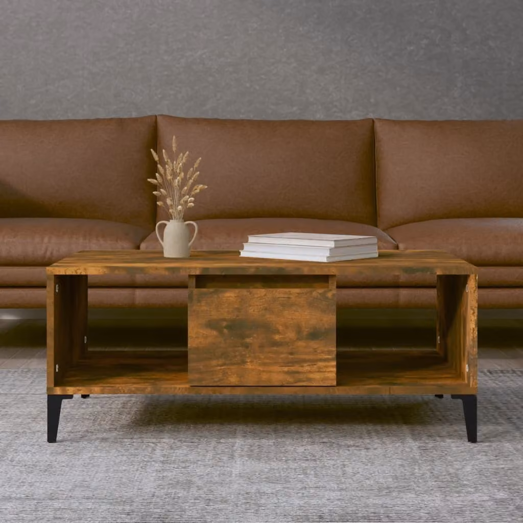 Maison Exclusive - Tavolino in rovere affumicato 90x50x36,5 cm Materiale ligneo