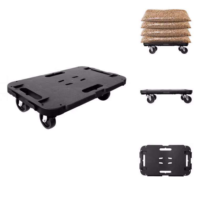 vidaXL Carrello da trasporto in polipropilene nero 300 kg - Carrelli e carrelli manuali