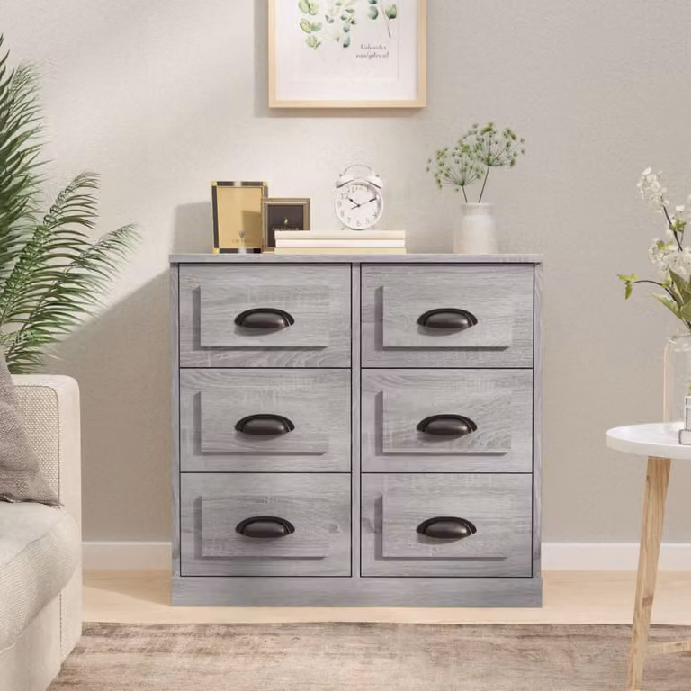 Credenza vidaXL in legno multistrato Grigio Sonoma L: 70 cm, P: 35,5 cm, H: 67,5 cm