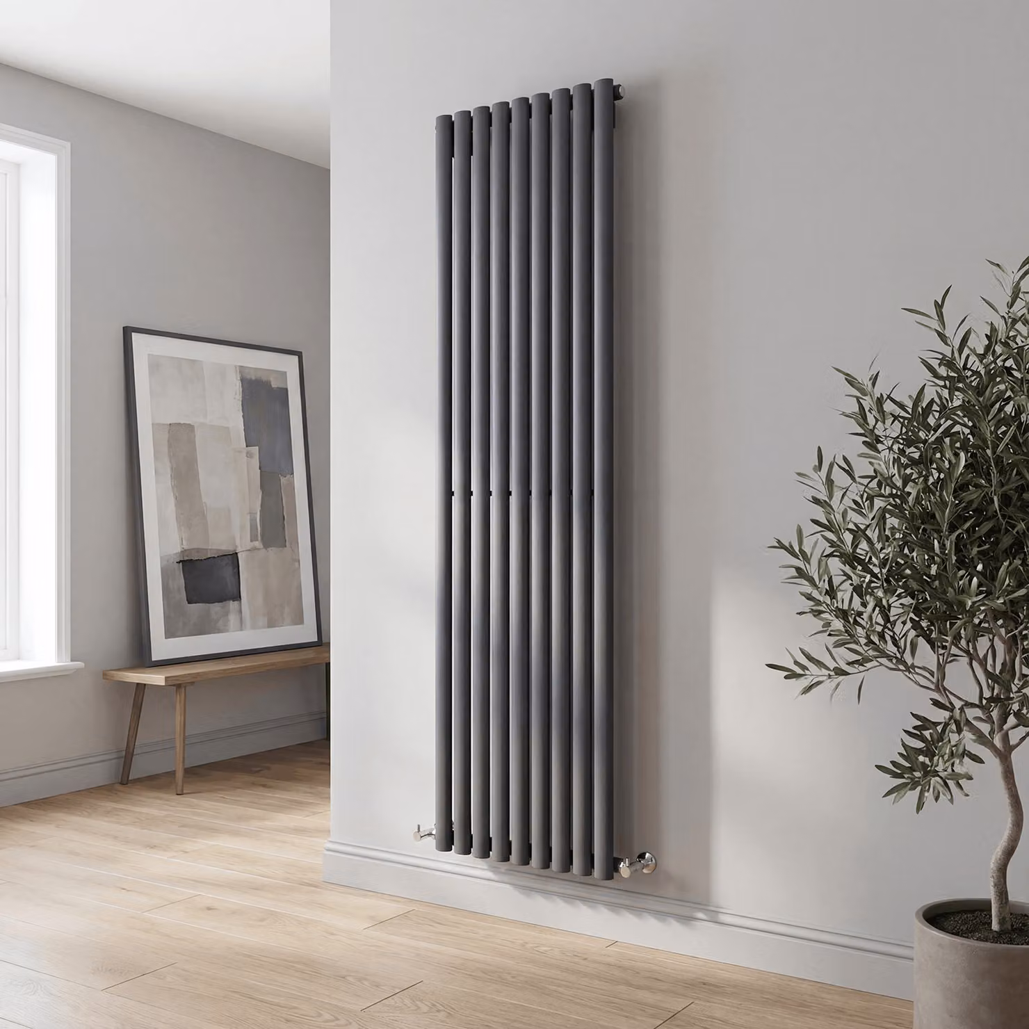 Radiatore di Design Verticale (Pannello Doppio) - 1750mm x 177mm -  Bianco - Sterling Quinn by Hudson Reed