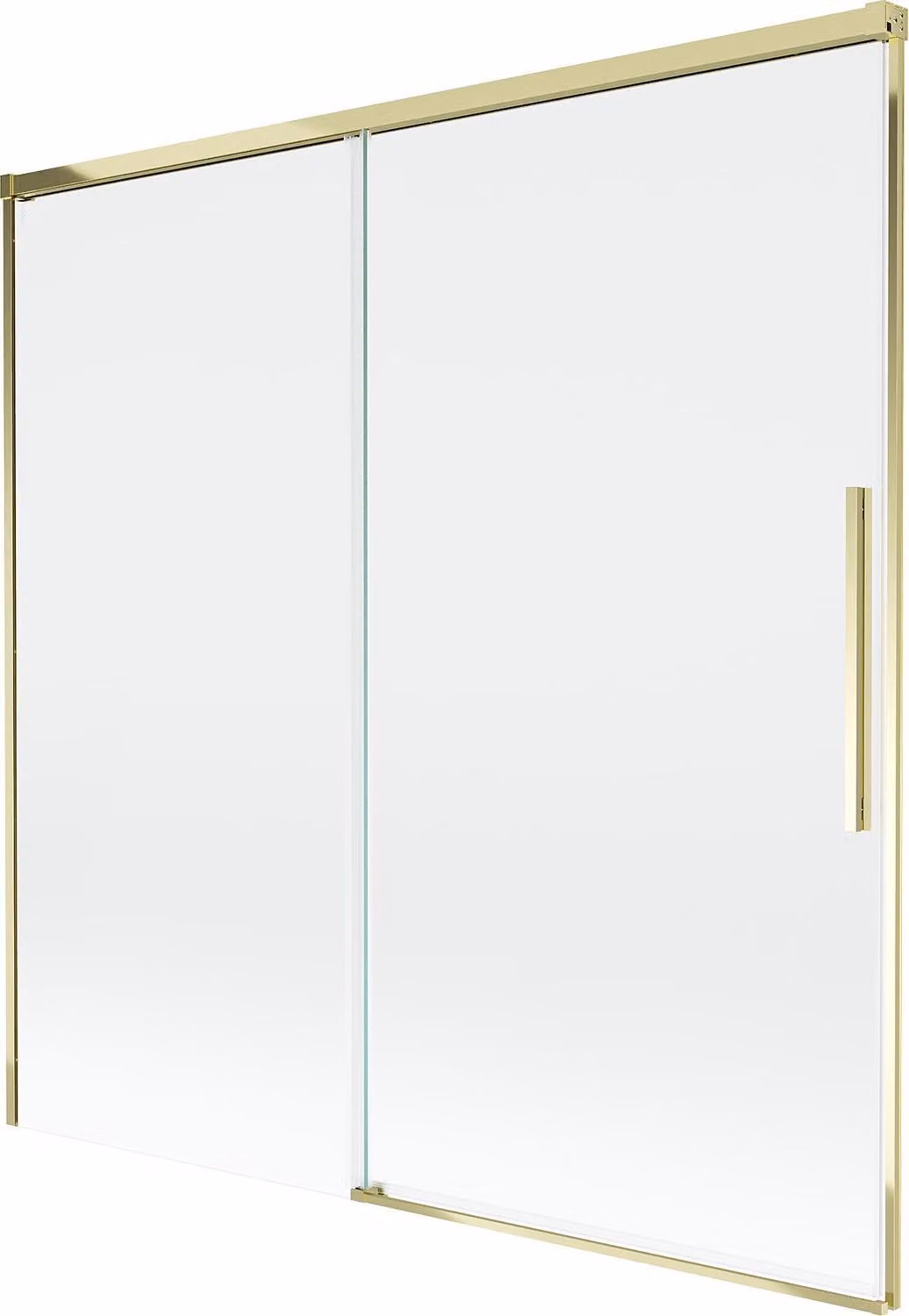 Mexen Rox paravento per vasca da bagno a 2 ante scorrevoli 160 x 150 cm, trasparente, dorato - 8C9-160-001-50-00