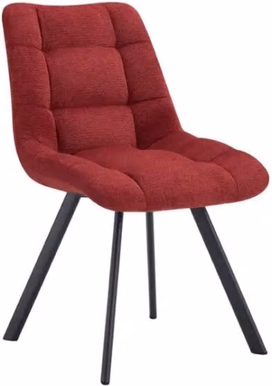 Set di 2 sedie VELMA - Tessuto rosso - Piedi in metallo - Design audace - Comfort compatto e robusto