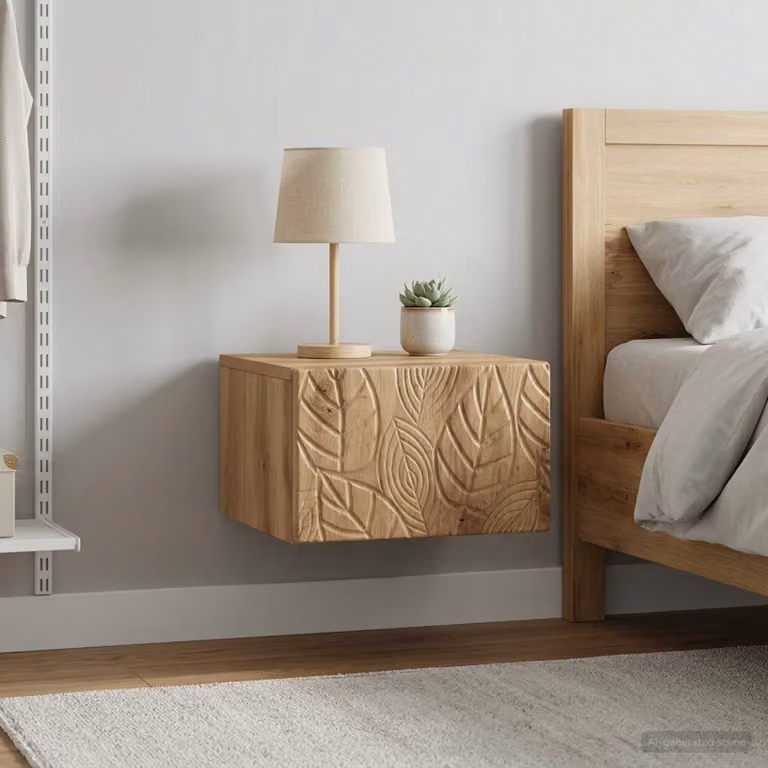 Set di 2 tavolini da parete vidaXL in stile moderno color marrone con finitura opaca