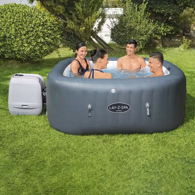 Idromassaggio gonfiabile Bestway Lay-Z-Spa Hawaii con Hydrojet, forma quadrata, colore grigio, in PVC