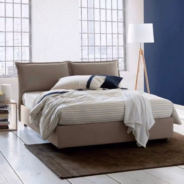 Letto Matrimoniale Amelinda Talamo Italia con Materasso Incluso, Grigio, L/P: 160 x 200 cm