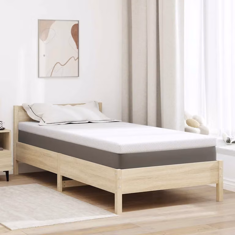 Topper in schiuma memory vidaXL Bianco L 200 x P 90 cm