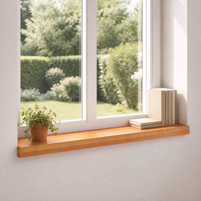 Set di 2 soglie per finestre vidaXL in legno, Marrone Chiaro, L 100 x P 15 x H 2 cm