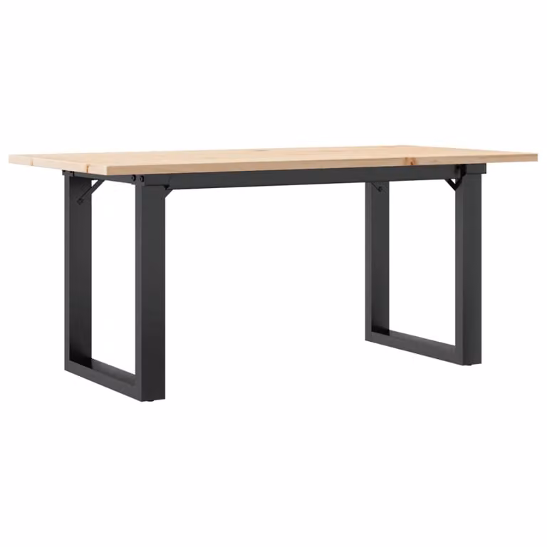 Tavolino da Salotto Telaio a O 90x40x45cm Legno Pino e Acciaio