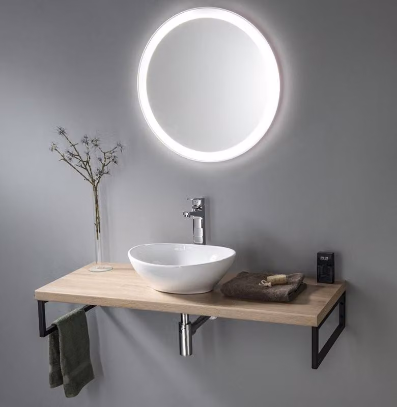 Piano lavabo Aqualine VEGA 72,5x45 cm, rovere platino