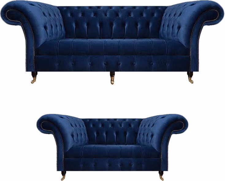 Chesterfield Set Dreisitzer Sofa Couch Einrichtung Sessel Wohnzimmer