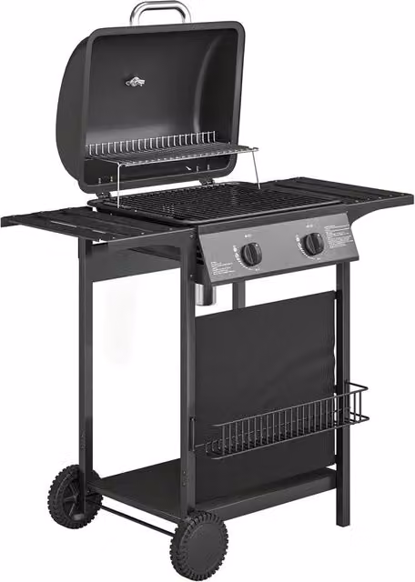 Barbecue a Gas GIORDANOSHOP in Acciaio e Metallo Nero con Ruote e Termometro L/P/H: 99 x 56 x 95 cm – 1