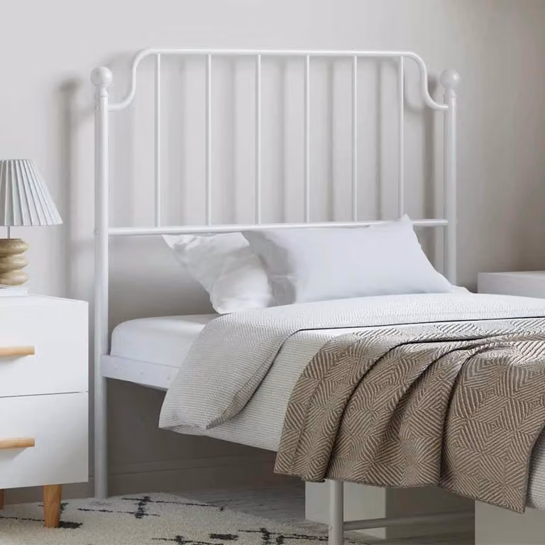 Testiera di ricambio in metallo bianco vidaXL per letto 100x200 cm