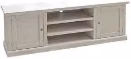 Mobile Porta tv Shabby chic bianco anticato 3 vani a giorno