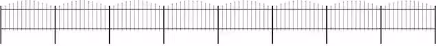 Recinzione da Giardino con Punta a Lancia 1339x150 cm Nero 277737