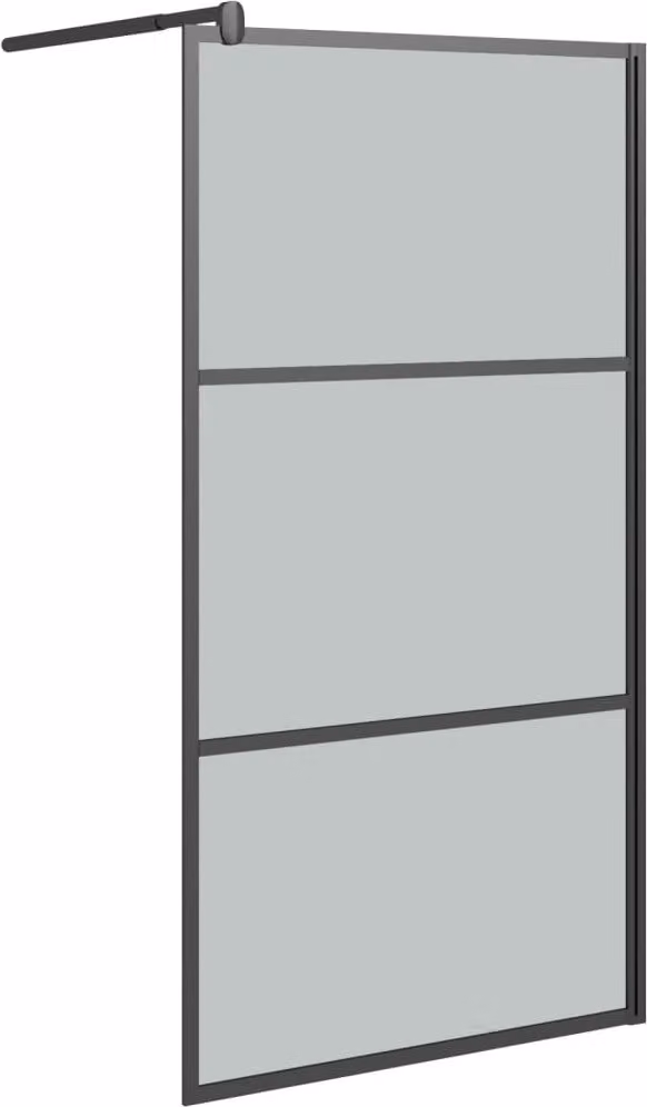 Parete Doccia Walk in 100x195 cm in Vetro Scuro ESG Nero