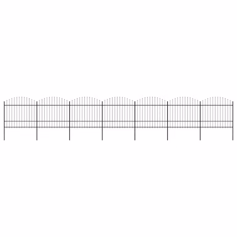 Recinzione da giardino con punta a lancia vidaXL in acciaio nero L: 1172 cm, H: 175 cm