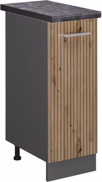 Armadio cucina dispensa alto R-Line Rovere artigianale/Antracite 30 cm, PL Antracite Vicco