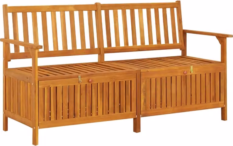 Panca a cassapanca 148 cm in legno massiccio di acacia
