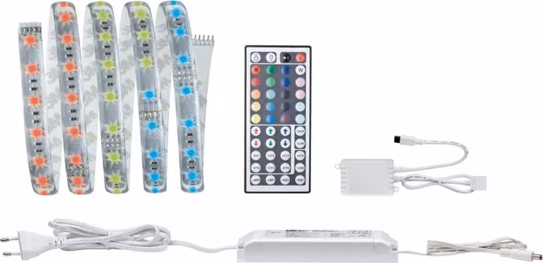 Paulmann Function MaxLED, kit base RGB, 1,5 metri, 20W, 230/24V, 36VA, colore argento, materiale: plastica