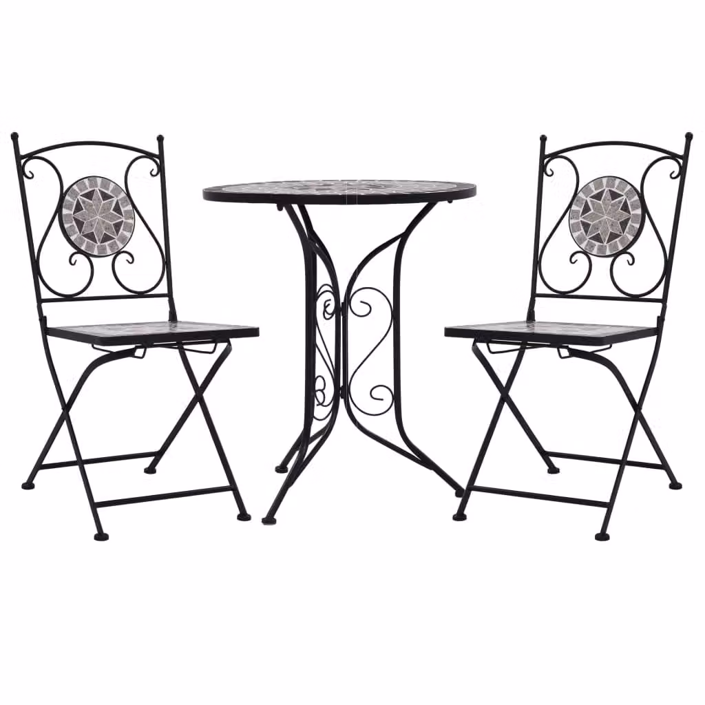 The Living Store 3-tlg. Set da bistrot in mosaico di Vetroceramica Grau