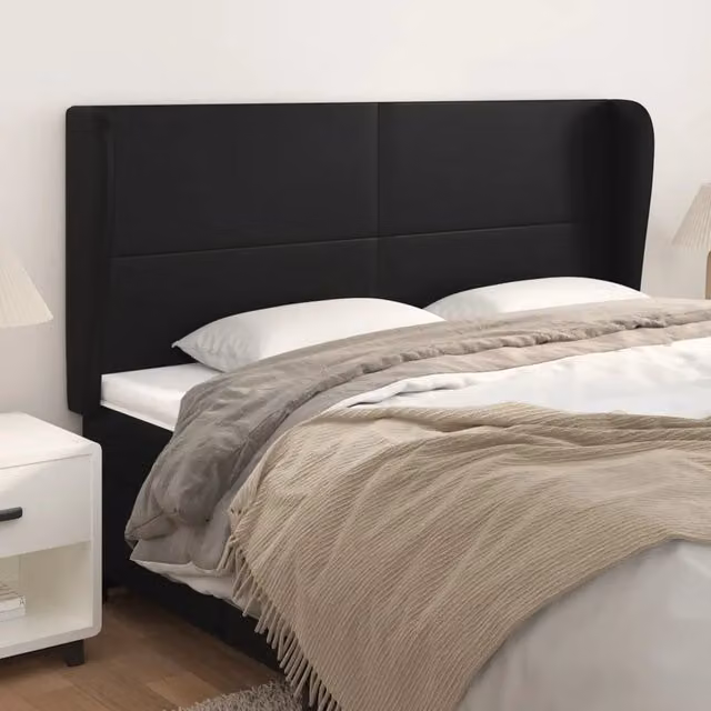 Testiera con Orecchie Design Mania in Similpelle Nera L: 183 cm, P: 23 cm, H: 118/128 cm – 1