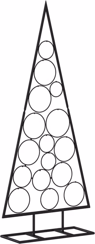 Albero di Natale Decorativo in Metallo Nero 125 cm