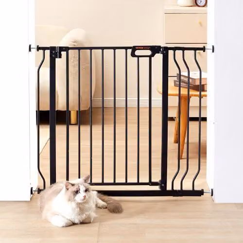 VEVOR Cancelletto di Sicurezza per Scale Porte Corridoi per Bambini Larghezza Espandibile 749-940 mm Altezza 762 mm, Cancello di Sicurezza Senza Forare Ampia Apertura a 180° Colore Nero