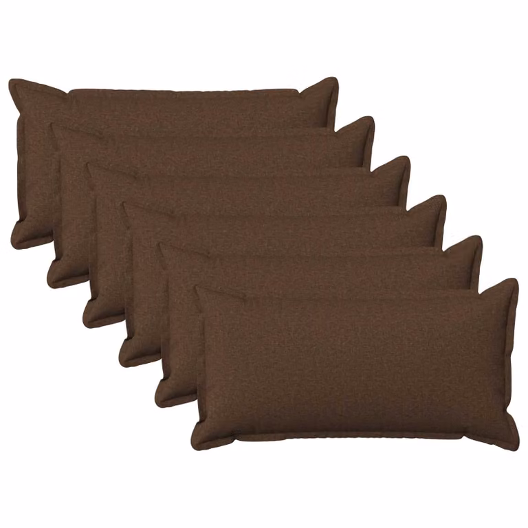 Set di 6 federe vidaXL HOUTEN marroni in poliestere, L 70 x P 40 cm