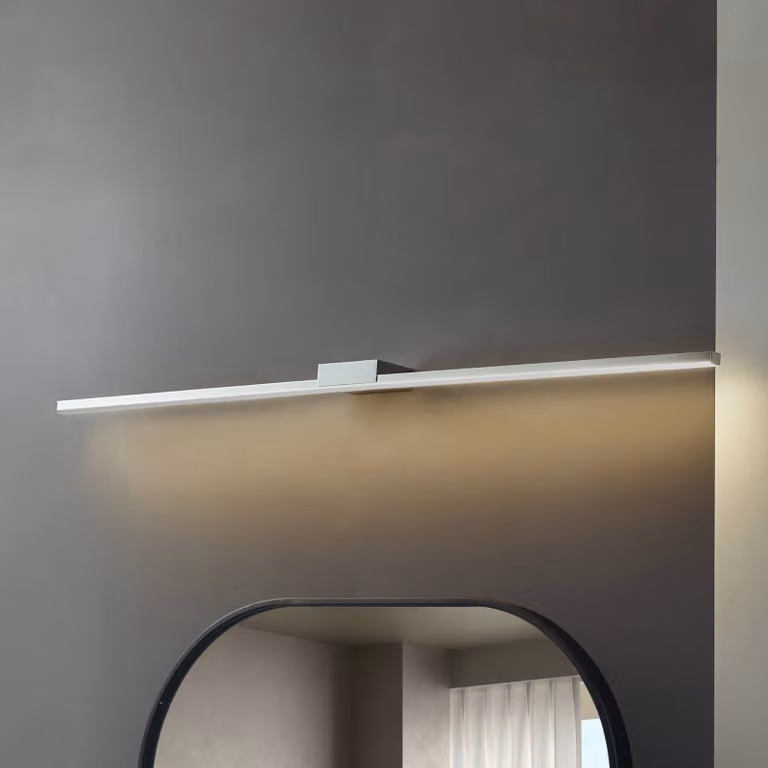 Applique da parete Kivana Lucande, Cromo / Argento, Bagno, Alluminio, Moderno, Applique