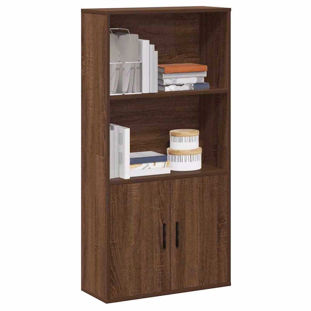 Libreria moderna vidaXL in legno rovere marrone con ante a battente, L 60 cm, P 24 cm, H 120 cm