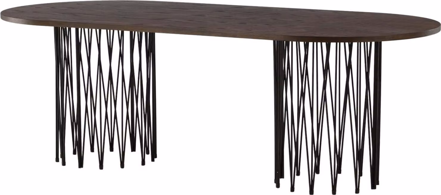 Tavolo da pranzo FURNLUX Stone Walnut Und Black 100cm / Hauptfarbe: Braun / Dimensioni: 100 x 220 x 74 cm