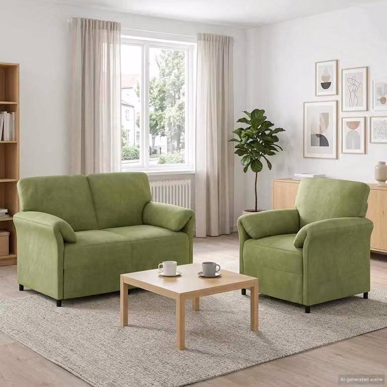 Set di 2 divani moderni vidaXL in velluto verde con struttura in metallo per il tuo soggiorno
