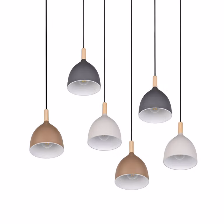 Trio Lighting Lampada a sospensione Jerano, dimmerabile, Multicolore, Soggiorno / Sala da pranzo, Metallo, Moderno, Lampada a sospensione