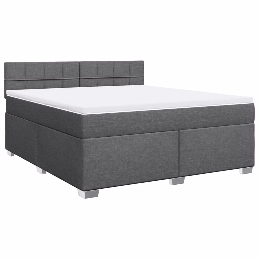 Giroletto a Molle con Materasso Grigio Scuro 180x200 cm Tessuto