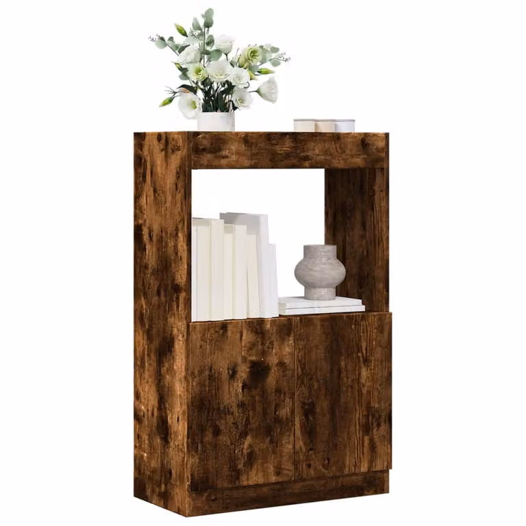 Credenza vidaXL in Rovere Fumo con Ante a Battente, L/P/H: 63 x 33 x 100 cm