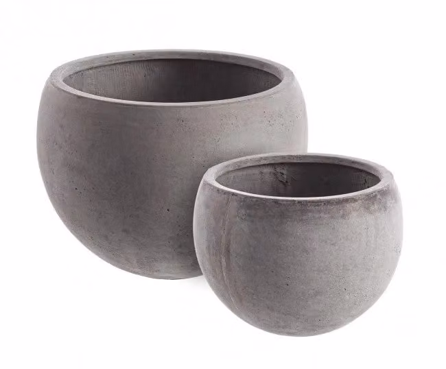 Set di 2 vasi a sfera GIORDANOSHOP grigi per uso da tavolo – 2
