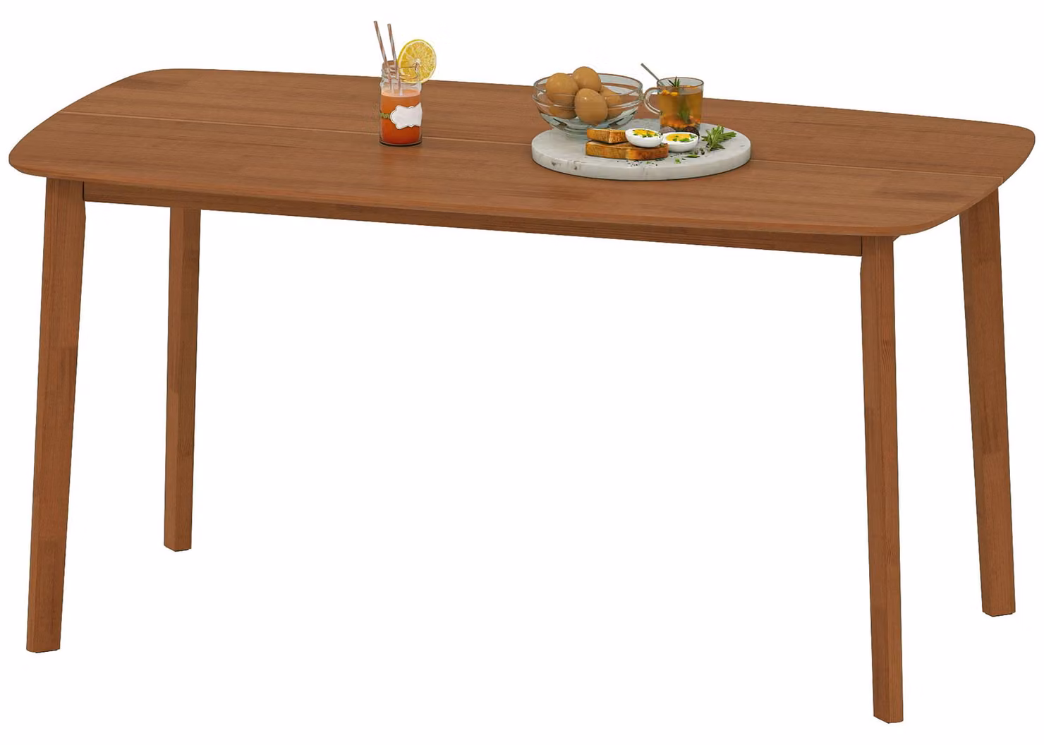 HOMCOM Tavolo da pranzo 150 x 80 cm, tavolo da cucina per 6 persone in stile rustico, marrone chiaro
