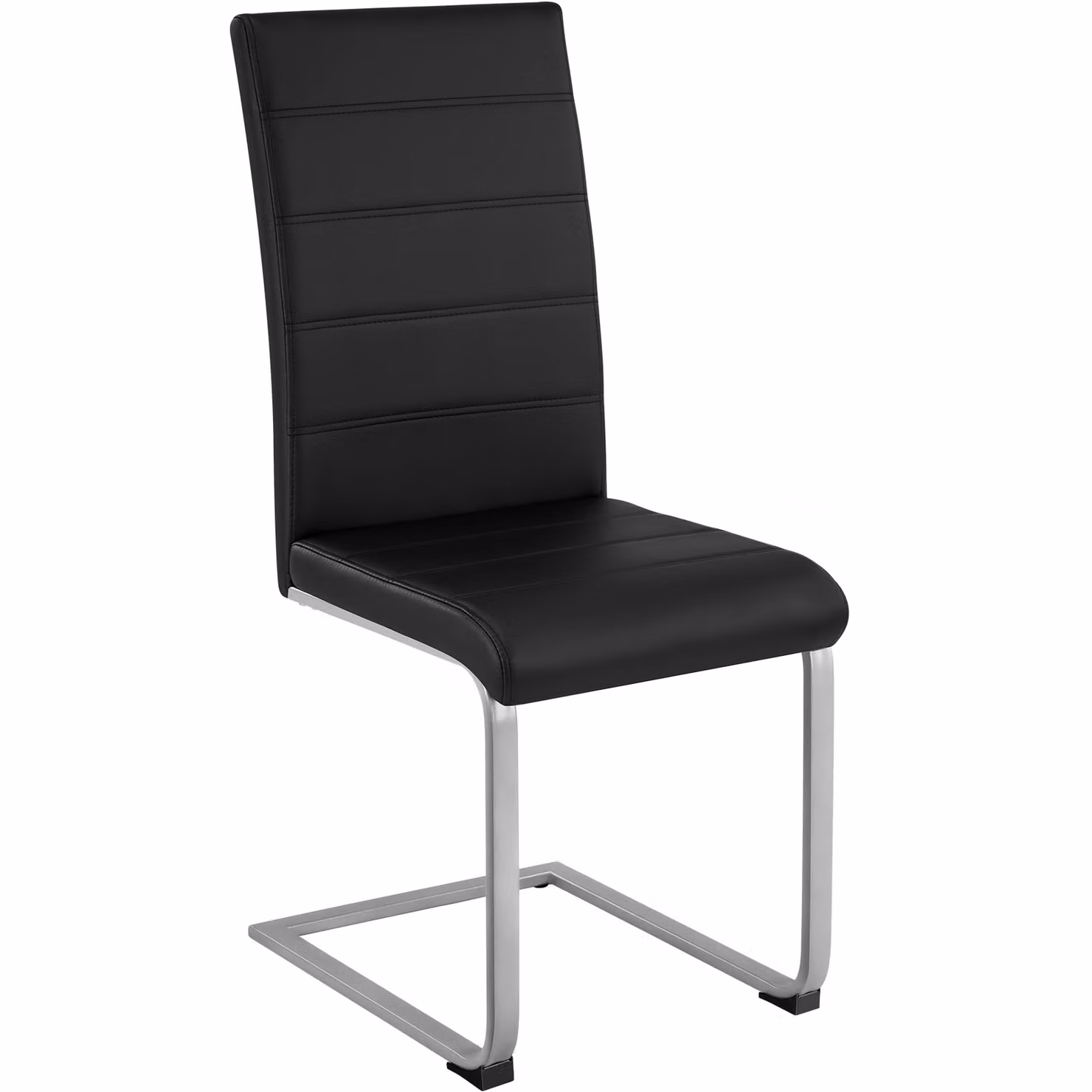 Set di 4 sedie a sbalzo moderne TecTake GmbH in pelle sintetica nera per cucina, soggiorno o ufficio – 2