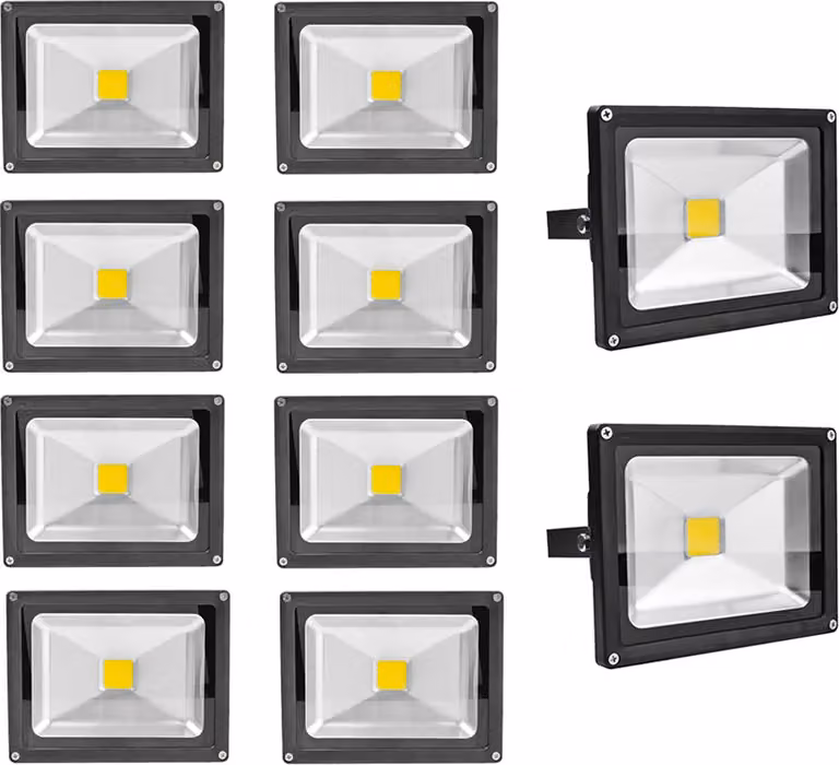 Greenmigo 10X 20W LED Proiettore Floodlight Proiettore da esterno Luce da esterno Floodlight Floodlight Scheinwerfer IP65 Bianco freddo