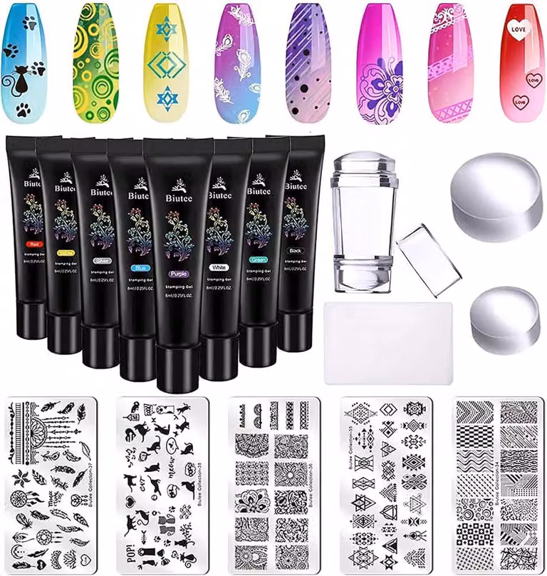 Set di lime per unghie, 30 pezzi, lime geometriche francesi, adatte per smalto semipermanente, per nail art