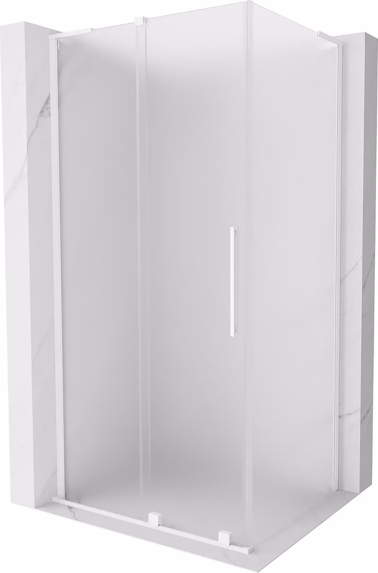 Mexen Velar L cabina doccia scorrevole 90 x 70 cm, ghiacciato, bianca - 871-090-070-33-20