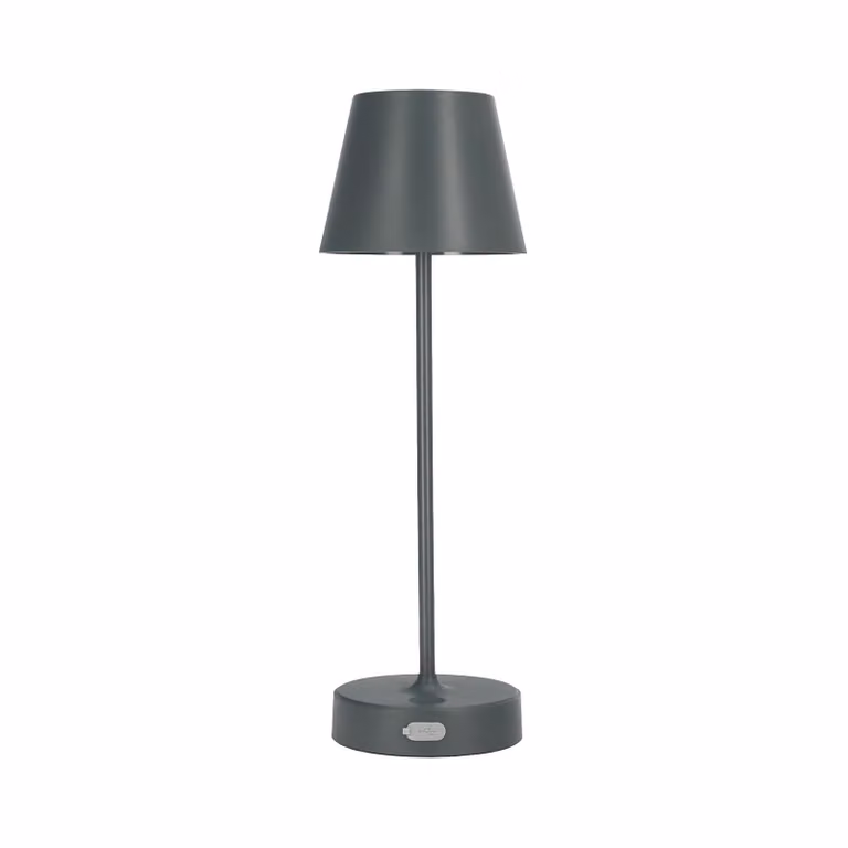 NELI Lampada da tavolo LED 2,7W, CCT+RGB grigio, con batteria ricaricabile, 2200mAh, IP54, 200lm, 33cm, EDO777720 Soluzioni EDO