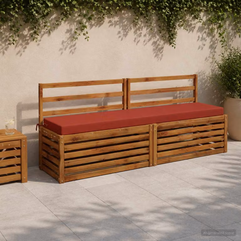 Cuscino per panchina vidaXL SOEST rosso con rivestimento rimovibile e resistente ai raggi UV in poliestere