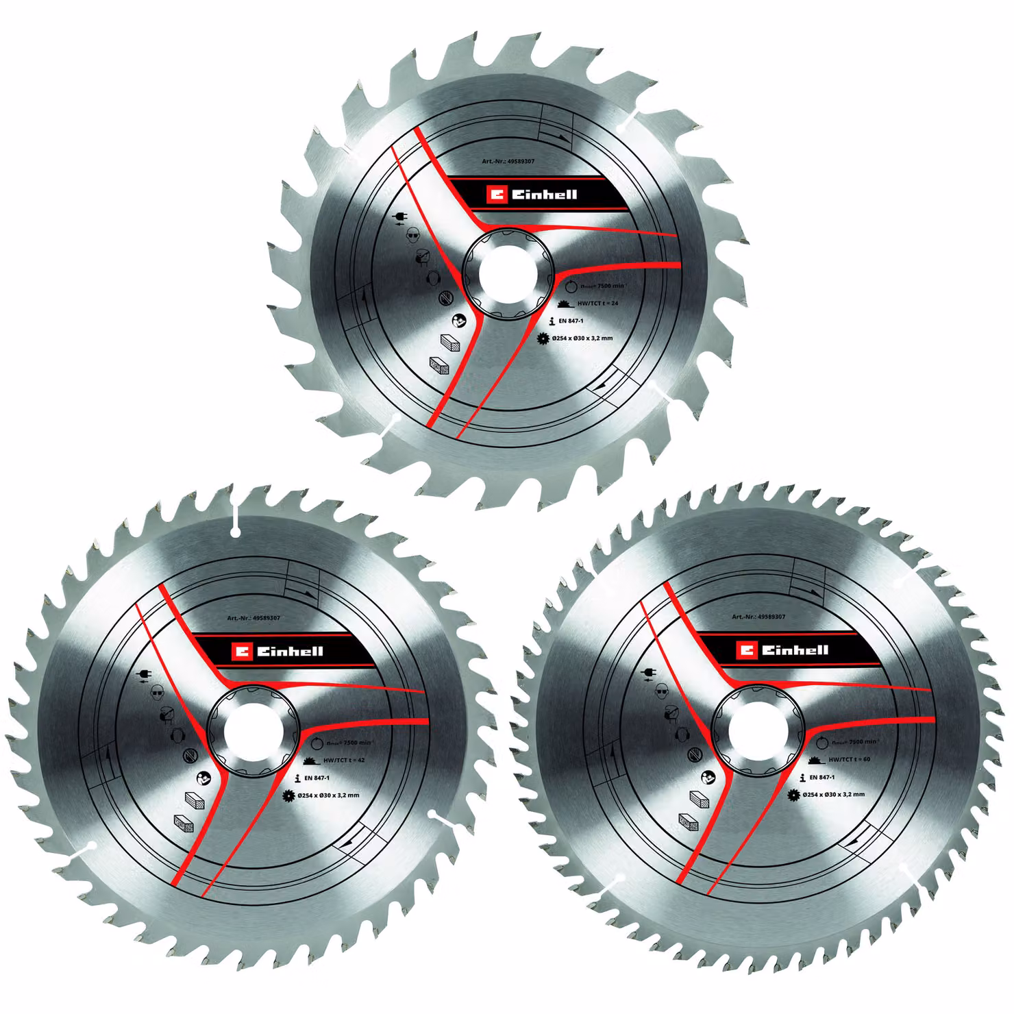 Einhell Set di accessori per seghe statiche Sbl D 254x30x3,2 Z24/42/60