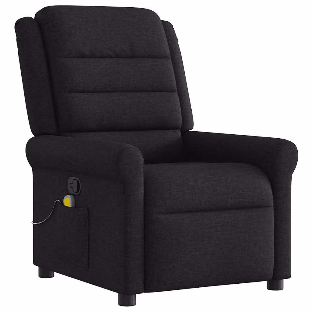 Poltrona Reclinabile Relax vidaXL in Tessuto Nero con Braccioli L: 73,0 cm, P: 91,5 cm, H: 102,5 cm – 2