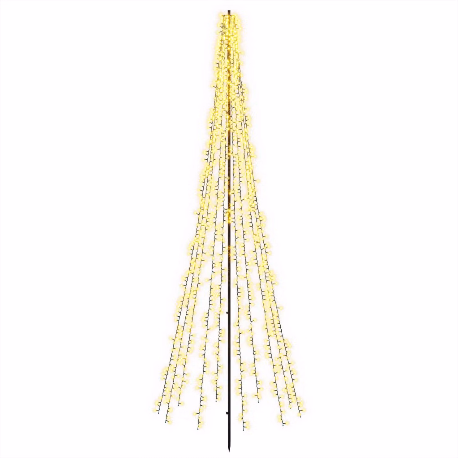 Albero di Natale a LED, 285 cm, 1550 LED, luce bianca calda, struttura in acciaio, colore nero