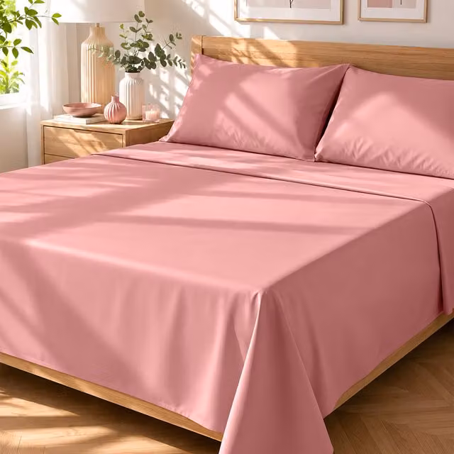 Completo letto matrimoniale KASANOVA corallo in cotone e poliestere 180x200 cm