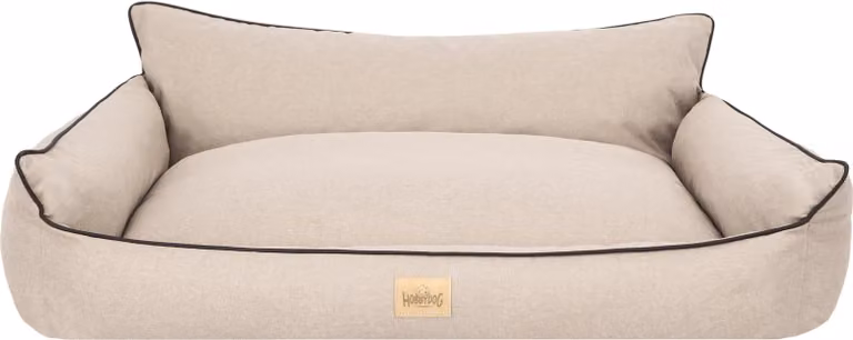 Cuccia per cani, cestino per cani, divanetto per cani, cuscino per cani, lettino per animali, posto letto, materasso per cani, lavabile - Joker - 64 x 49 cm [Taglia: L] - Beige, lino ecologico